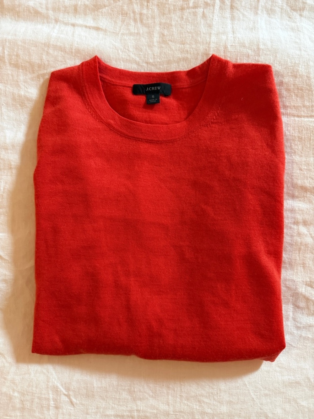 J. Crew Bright Red Crewneck Sweater size small long sleeve